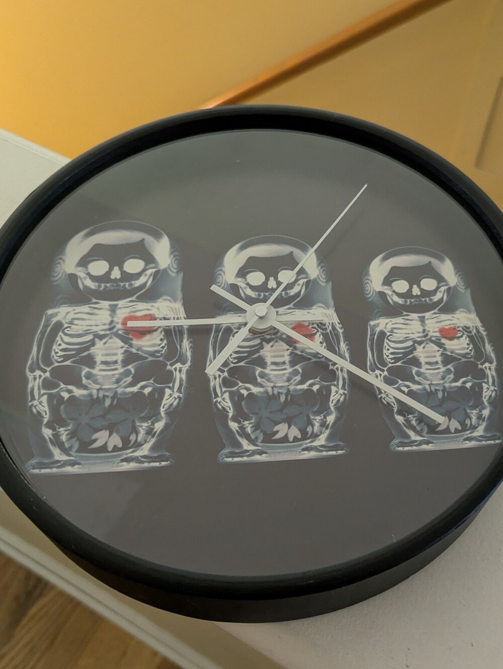 Nesting Dolls Xray Wall Clock Tiny Skeletons Adorn It